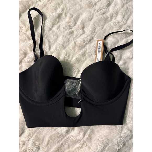 Skims Deep Plunge Shapewear Plunge Bra Black Onyx New with tags Size XSmall - Picture 2 of 4